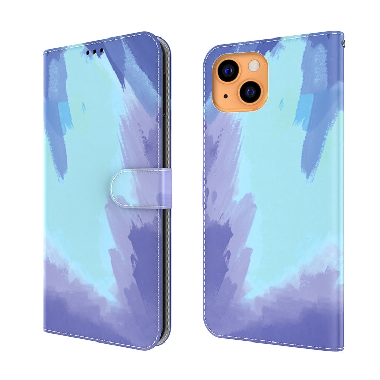 For iPhone 13 Watercolor Pattern Horizontal Flip Leather Case with Holder & Card Slot & Wallet