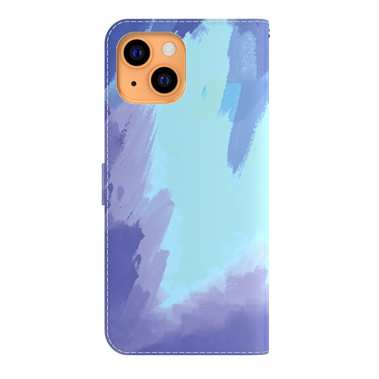 For iPhone 13 Watercolor Pattern Horizontal Flip Leather Case with Holder & Card Slot & Wallet
