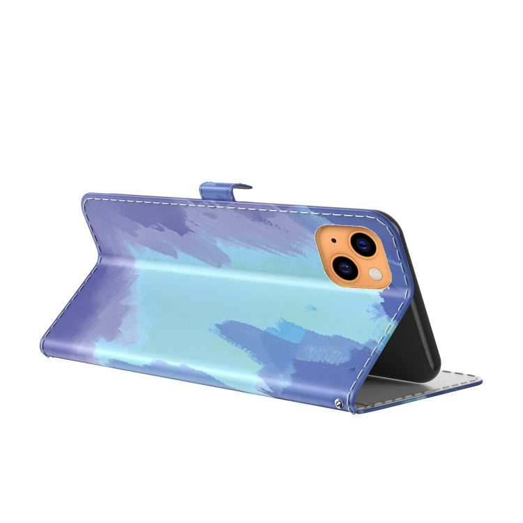 For iPhone 13 Watercolor Pattern Horizontal Flip Leather Case with Holder & Card Slot & Wallet