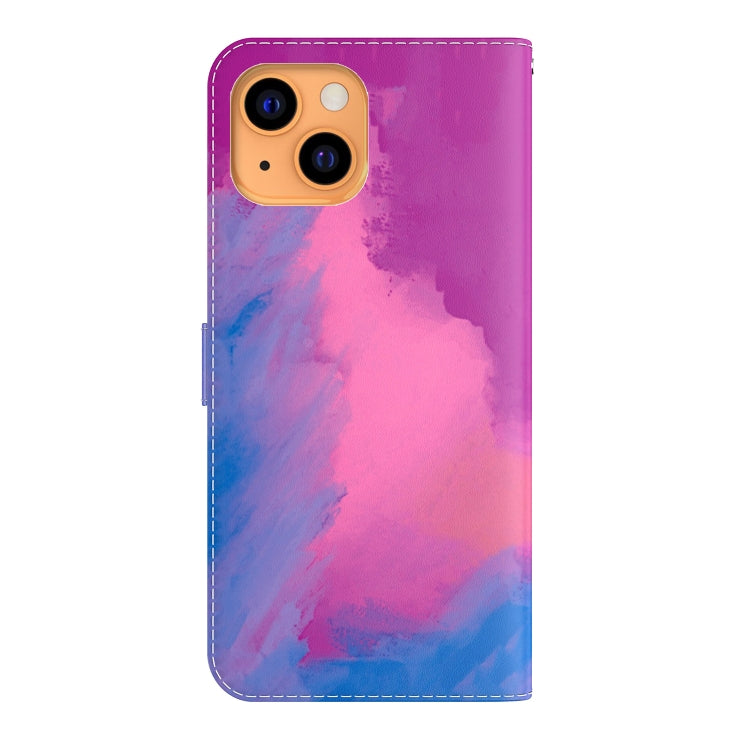 For iPhone 13 Watercolor Pattern Horizontal Flip Leather Case with Holder & Card Slot & Wallet