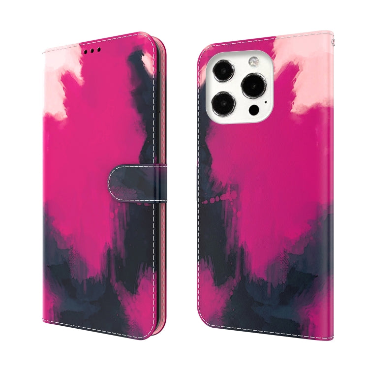 For iPhone 13 Pro Watercolor Pattern Horizontal Flip Leather Case with Holder & Card Slot & Wallet