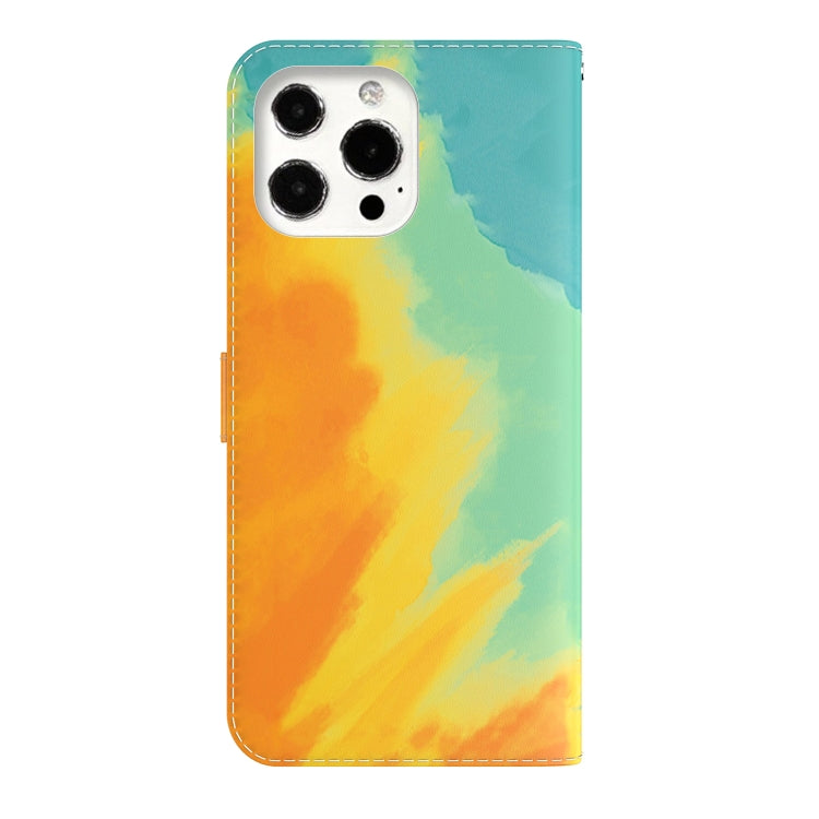 For iPhone 13 Pro Watercolor Pattern Horizontal Flip Leather Case with Holder & Card Slot & Wallet