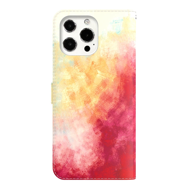 For iPhone 13 Pro Watercolor Pattern Horizontal Flip Leather Case with Holder & Card Slot & Wallet