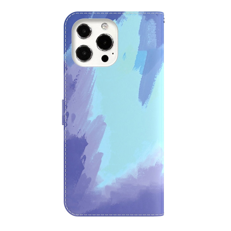 For iPhone 13 Pro Watercolor Pattern Horizontal Flip Leather Case with Holder & Card Slot & Wallet