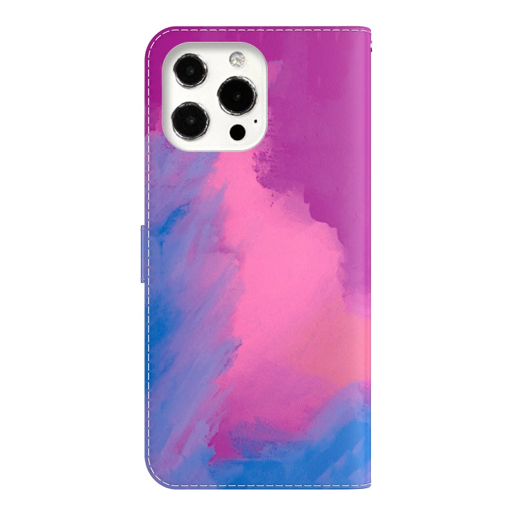 For iPhone 13 Pro Watercolor Pattern Horizontal Flip Leather Case with Holder & Card Slot & Wallet