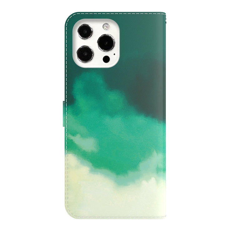 For iPhone 13 Pro Max Watercolor Pattern Horizontal Flip Leather Case with Holder & Card Slot & Wallet