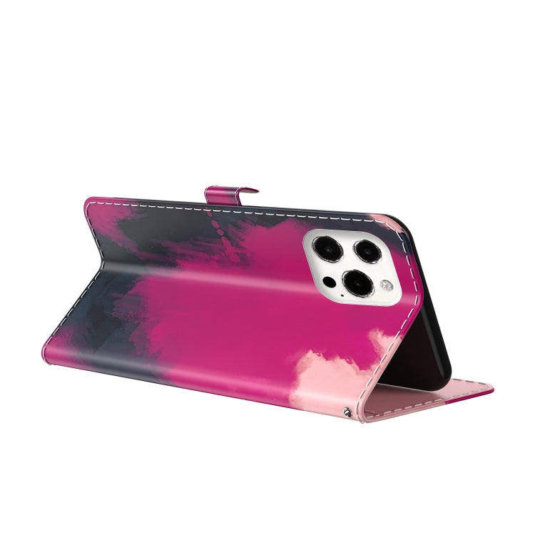 For iPhone 13 Pro Max Watercolor Pattern Horizontal Flip Leather Case with Holder & Card Slot & Wallet