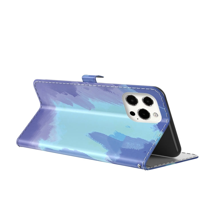 For iPhone 13 Pro Max Watercolor Pattern Horizontal Flip Leather Case with Holder & Card Slot & Wallet