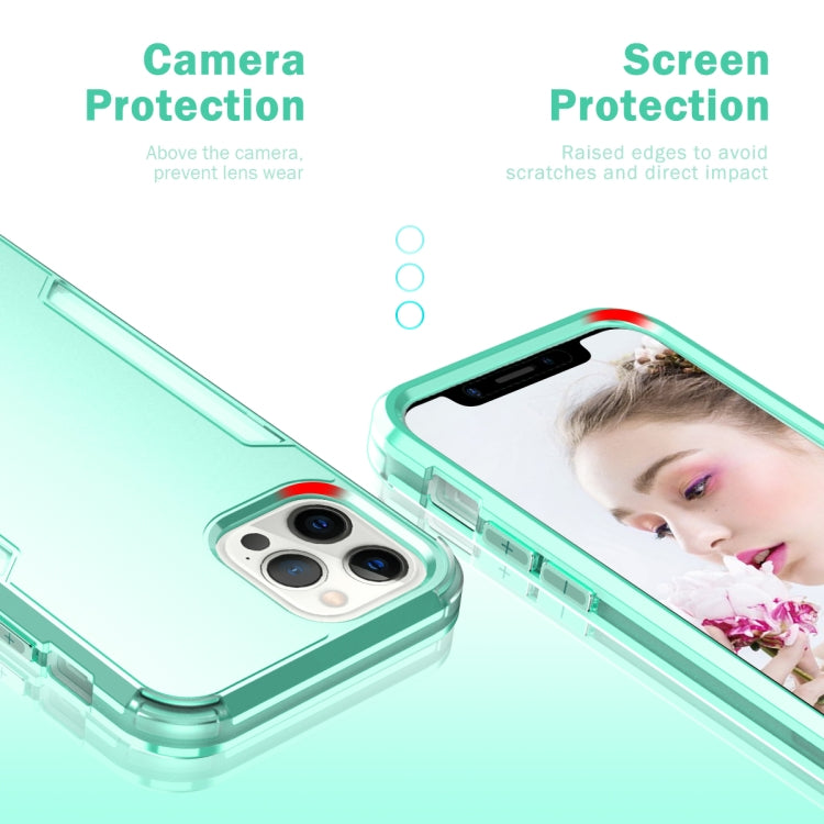 For iPhone 13 Pro Max 3 in 1 Solid Color Shockproof PC + TPU Protective Case