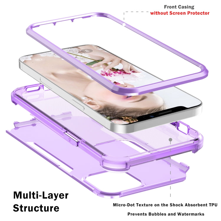 For iPhone 13 Pro Max 3 in 1 Solid Color Shockproof PC + TPU Protective Case