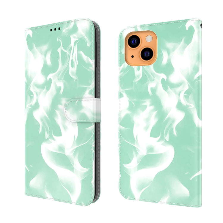 For iPhone 13 Cloud Fog Pattern Horizontal Flip Leather Case with Holder & Card Slot & Wallet