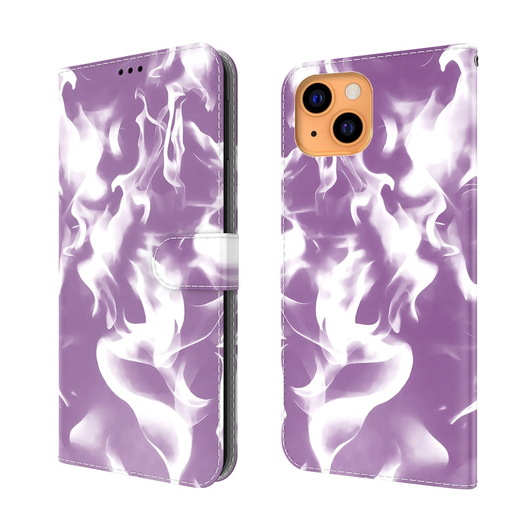 For iPhone 13 Cloud Fog Pattern Horizontal Flip Leather Case with Holder & Card Slot & Wallet