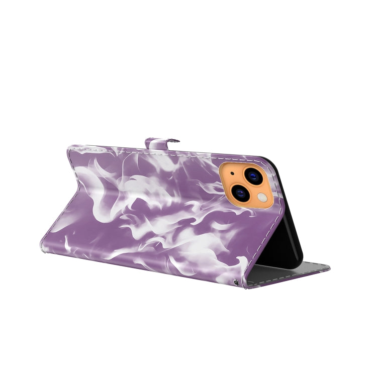 For iPhone 13 Cloud Fog Pattern Horizontal Flip Leather Case with Holder & Card Slot & Wallet