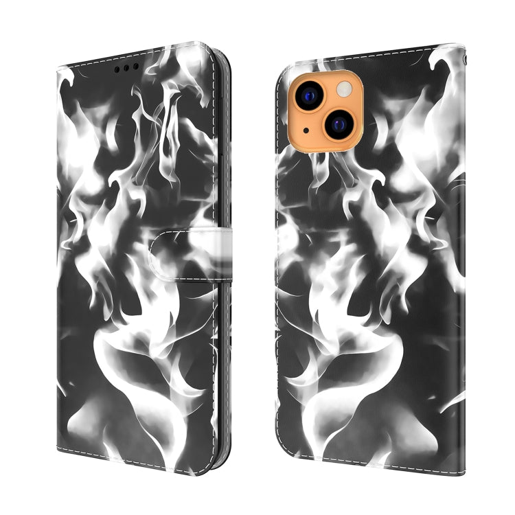 For iPhone 13 Cloud Fog Pattern Horizontal Flip Leather Case with Holder & Card Slot & Wallet