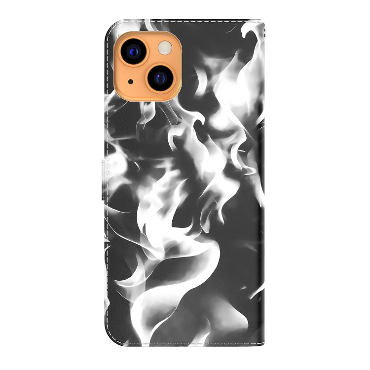 For iPhone 13 Cloud Fog Pattern Horizontal Flip Leather Case with Holder & Card Slot & Wallet