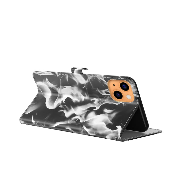 For iPhone 13 Cloud Fog Pattern Horizontal Flip Leather Case with Holder & Card Slot & Wallet