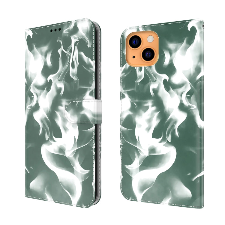 For iPhone 13 Cloud Fog Pattern Horizontal Flip Leather Case with Holder & Card Slot & Wallet