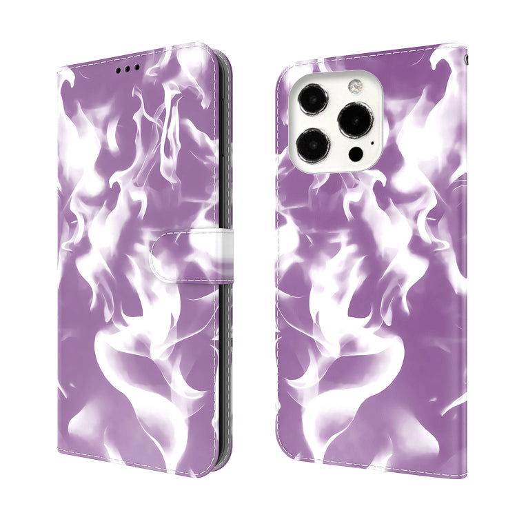For iPhone 13 Pro Cloud Fog Pattern Horizontal Flip Leather Case with Holder & Card Slot & Wallet