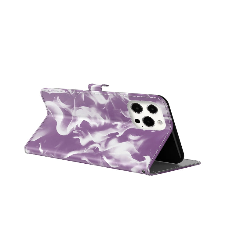 For iPhone 13 Pro Cloud Fog Pattern Horizontal Flip Leather Case with Holder & Card Slot & Wallet