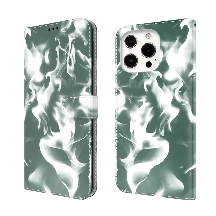 For iPhone 13 Pro Max Cloud Fog Pattern Horizontal Flip Leather Case with Holder & Card Slot & Wallet