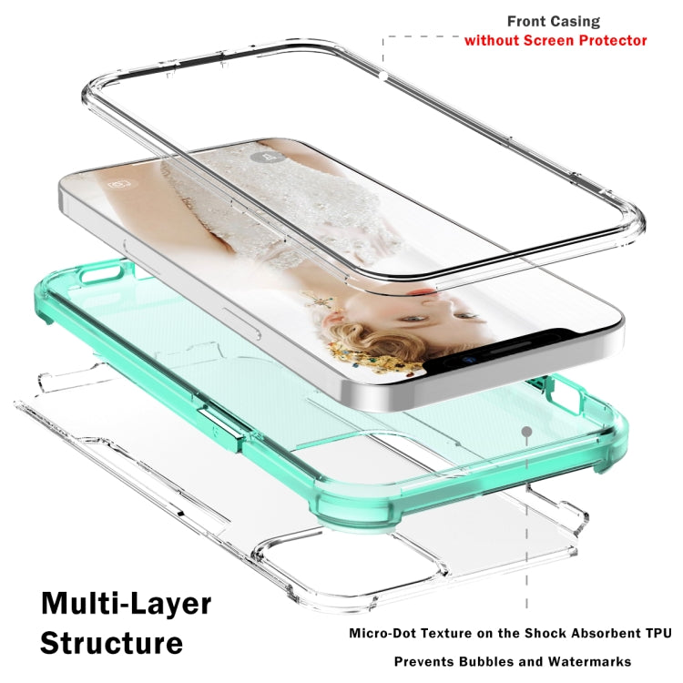 For iPhone 13 3 in 1 Translucent Color Shockproof PC + TPU Protective Case