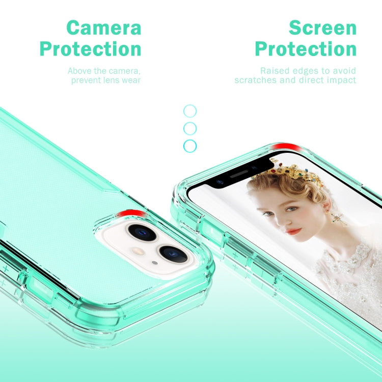 For iPhone 13 3 in 1 Translucent Color Shockproof PC + TPU Protective Case