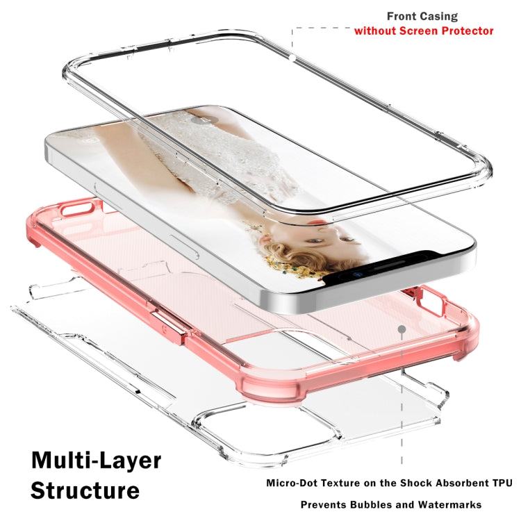 For iPhone 13 3 in 1 Translucent Color Shockproof PC + TPU Protective Case