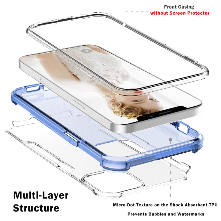 For iPhone 13 3 in 1 Translucent Color Shockproof PC + TPU Protective Case