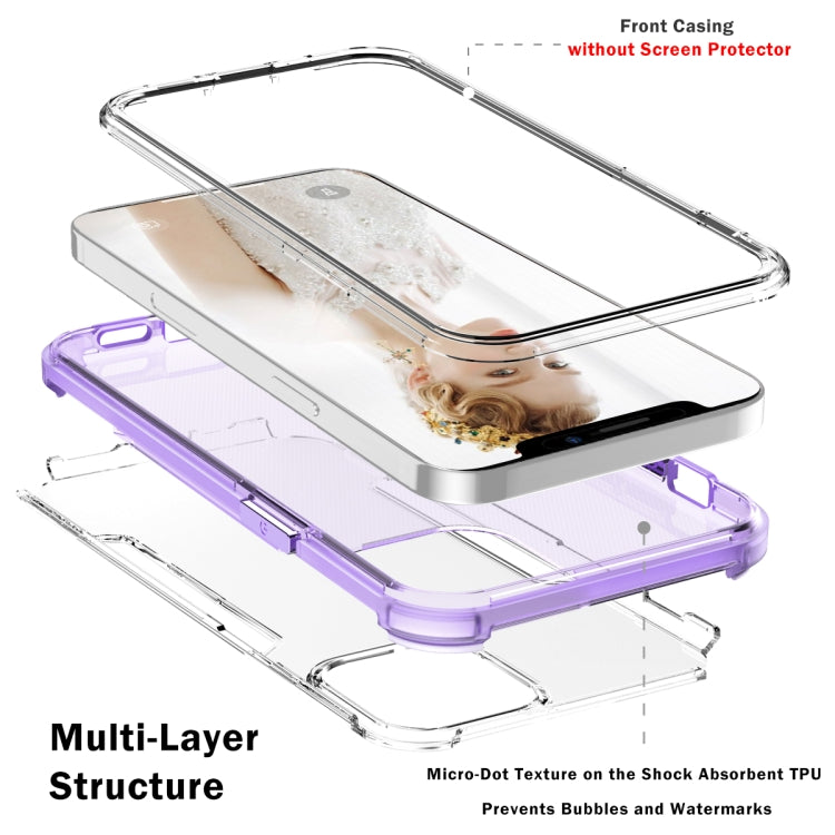 For iPhone 13 3 in 1 Translucent Color Shockproof PC + TPU Protective Case