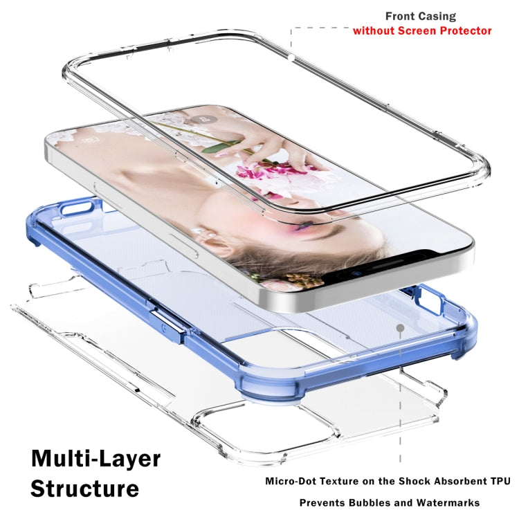 For iPhone 13 Pro Max 3 in 1 Translucent Color Shockproof PC + TPU Protective Case