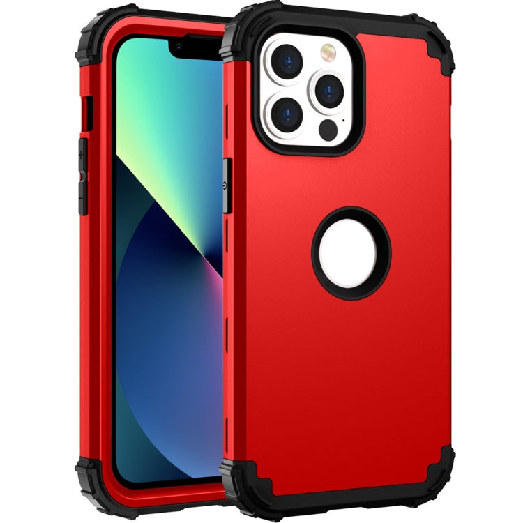 For iPhone 13 mini 3 in 1 Shockproof PC + Silicone Protective Case