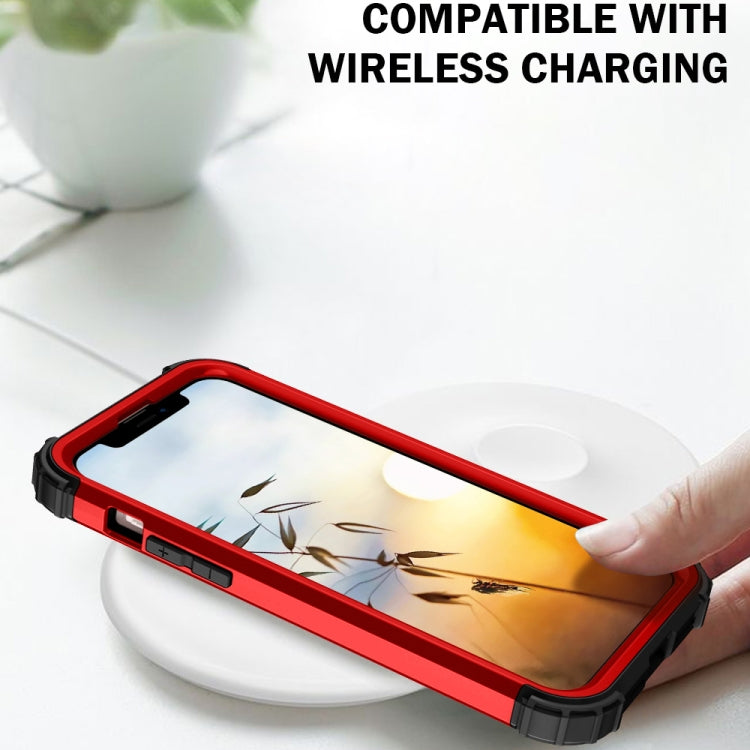 For iPhone 13 mini 3 in 1 Shockproof PC + Silicone Protective Case
