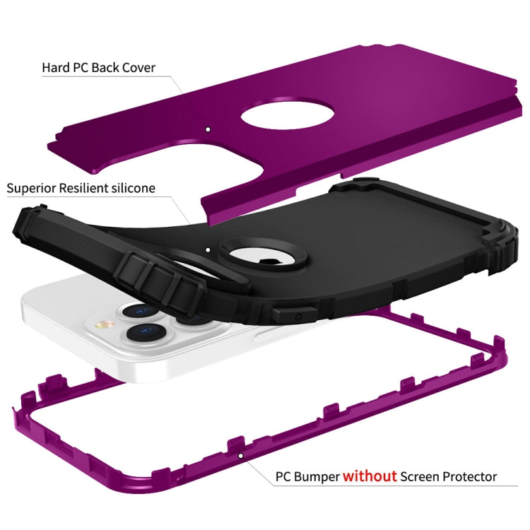 For iPhone 13 mini 3 in 1 Shockproof PC + Silicone Protective Case