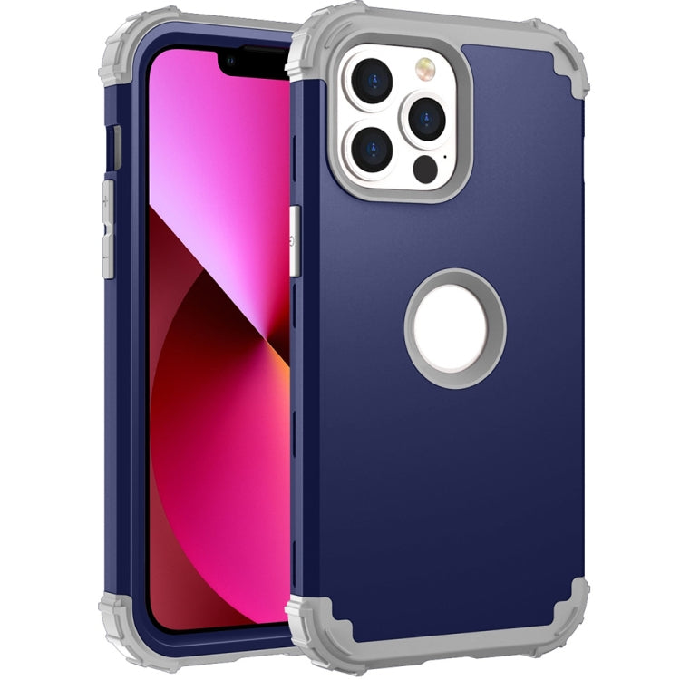 For iPhone 13 3 in 1 Shockproof PC + Silicone Protective Case