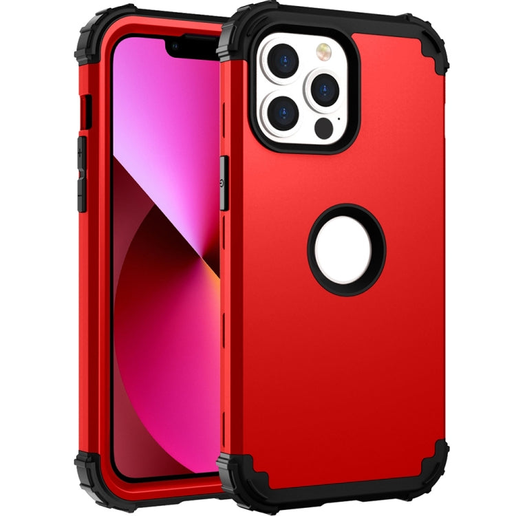 For iPhone 13 3 in 1 Shockproof PC + Silicone Protective Case