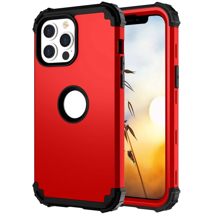 For iPhone 13 3 in 1 Shockproof PC + Silicone Protective Case