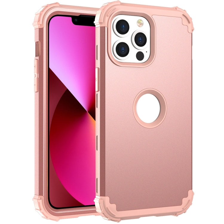 For iPhone 13 3 in 1 Shockproof PC + Silicone Protective Case