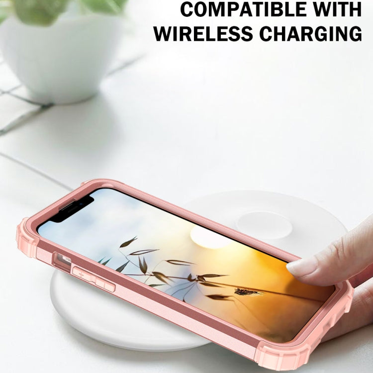 For iPhone 13 3 in 1 Shockproof PC + Silicone Protective Case