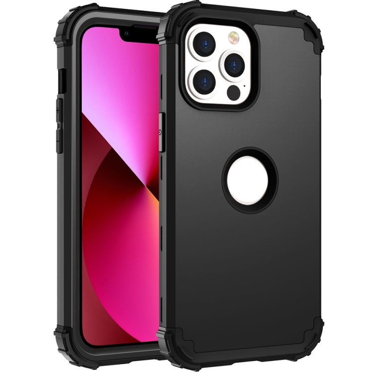 For iPhone 13 3 in 1 Shockproof PC + Silicone Protective Case