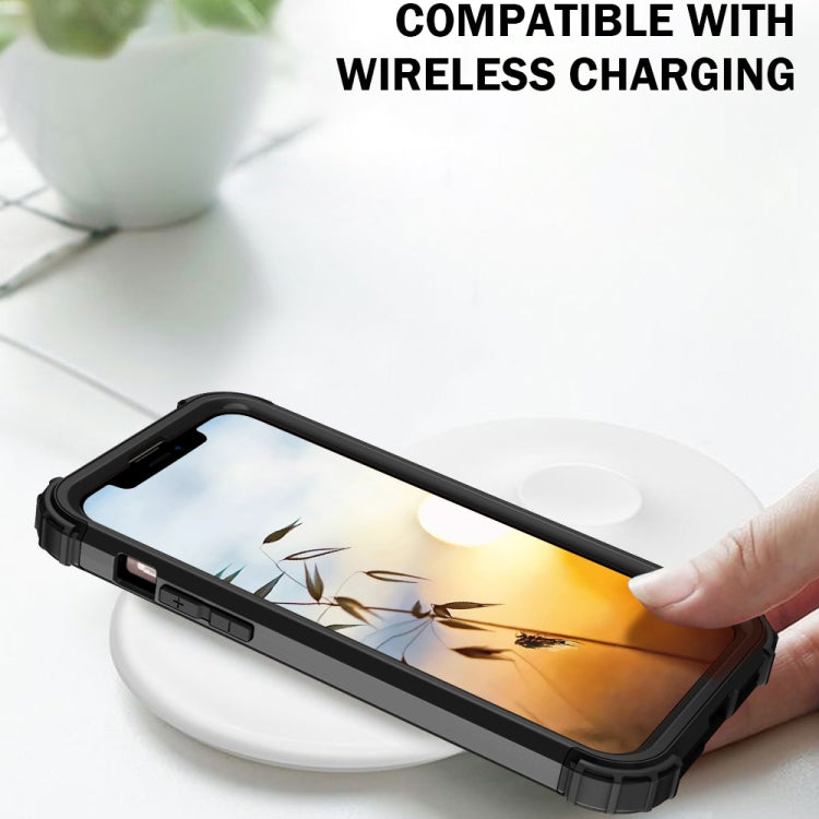For iPhone 13 3 in 1 Shockproof PC + Silicone Protective Case