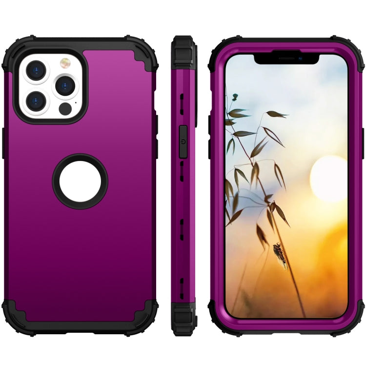 For iPhone 13 3 in 1 Shockproof PC + Silicone Protective Case