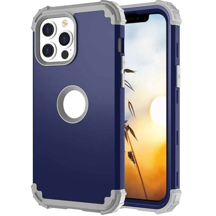 For iPhone 13 Pro 3 in 1 Shockproof PC + Silicone Protective Case