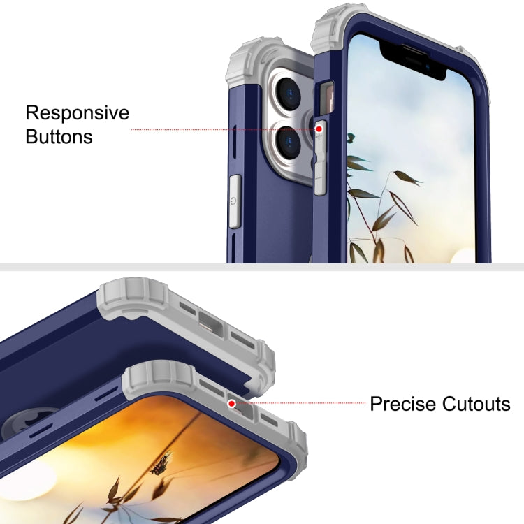 For iPhone 13 Pro 3 in 1 Shockproof PC + Silicone Protective Case