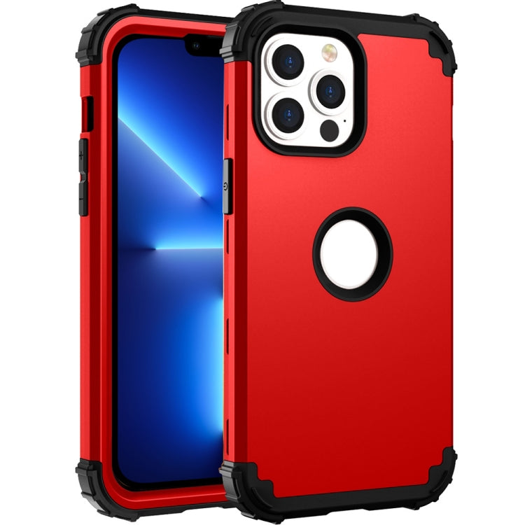 For iPhone 13 Pro 3 in 1 Shockproof PC + Silicone Protective Case