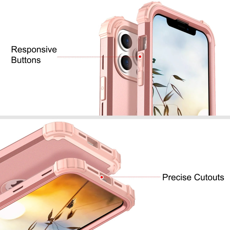 For iPhone 13 Pro 3 in 1 Shockproof PC + Silicone Protective Case