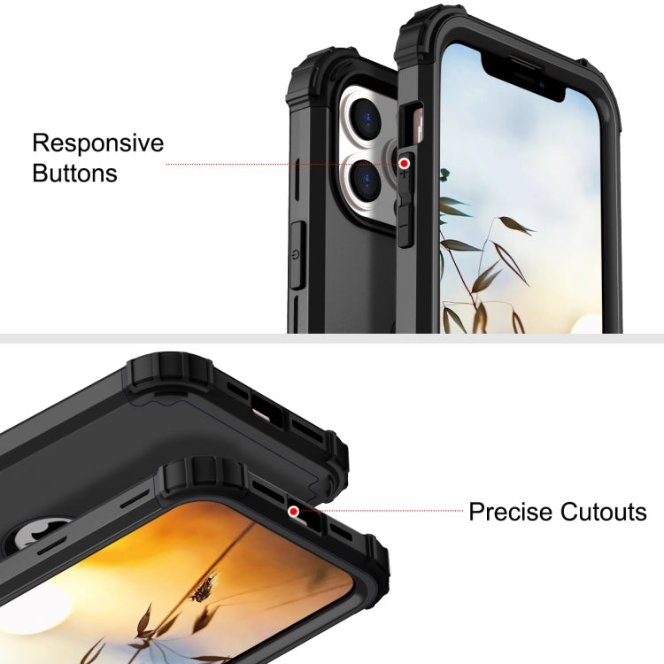 For iPhone 13 Pro 3 in 1 Shockproof PC + Silicone Protective Case