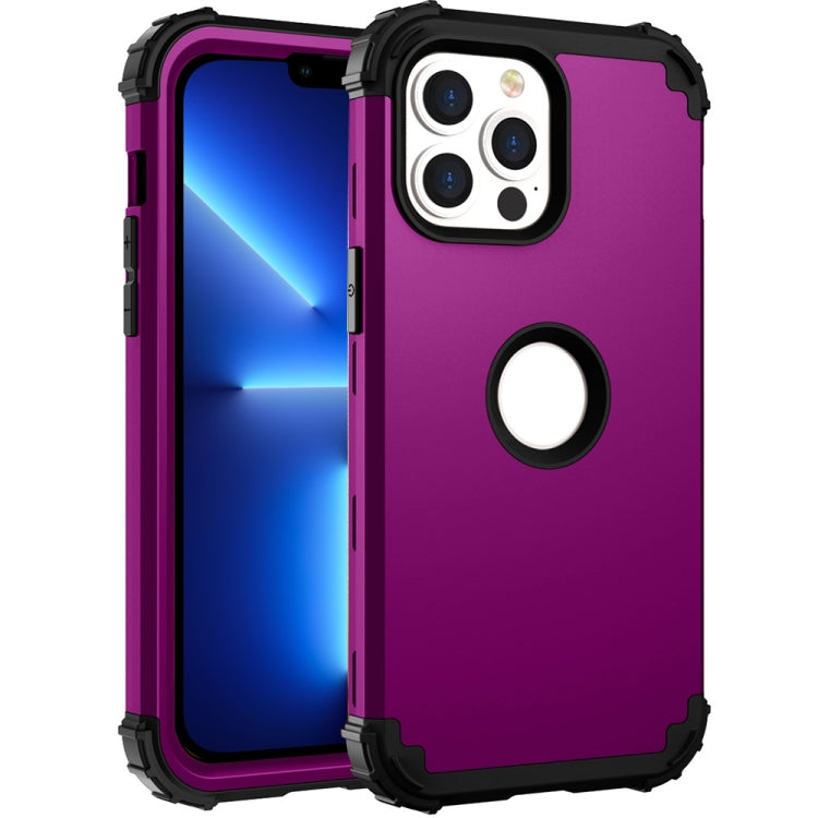 For iPhone 13 Pro 3 in 1 Shockproof PC + Silicone Protective Case
