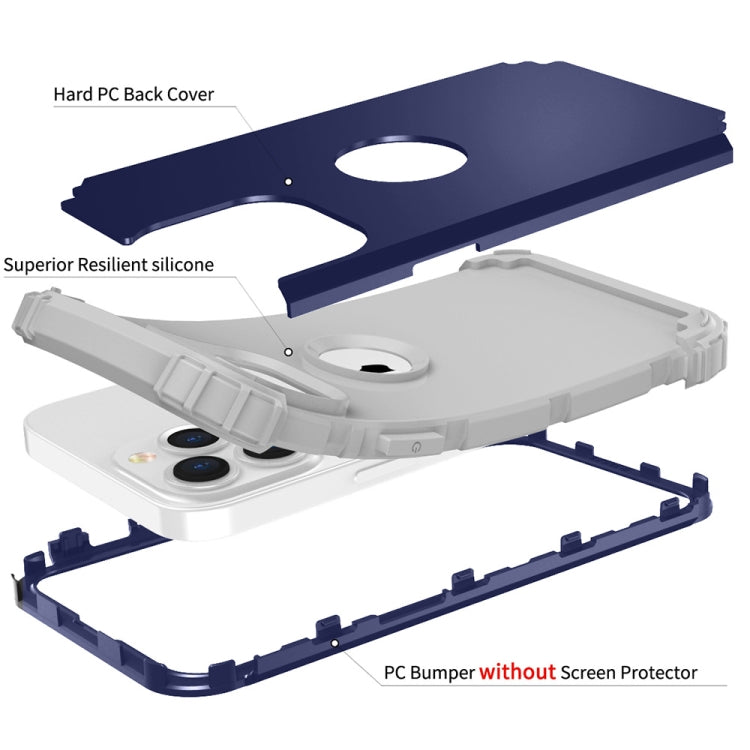 For iPhone 13 Pro Max 3 in 1 Shockproof PC + Silicone Protective Case