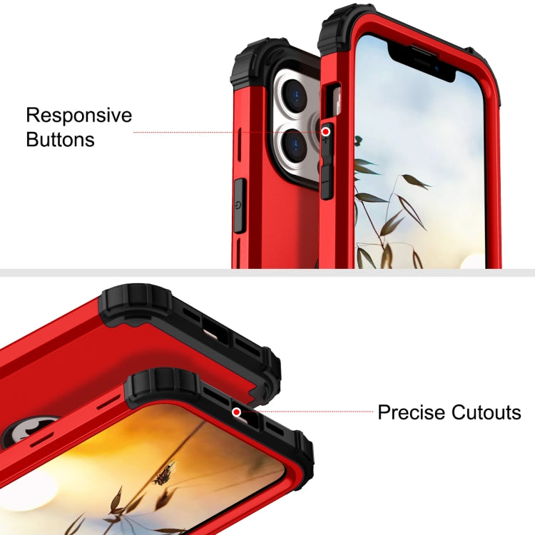 For iPhone 13 Pro Max 3 in 1 Shockproof PC + Silicone Protective Case