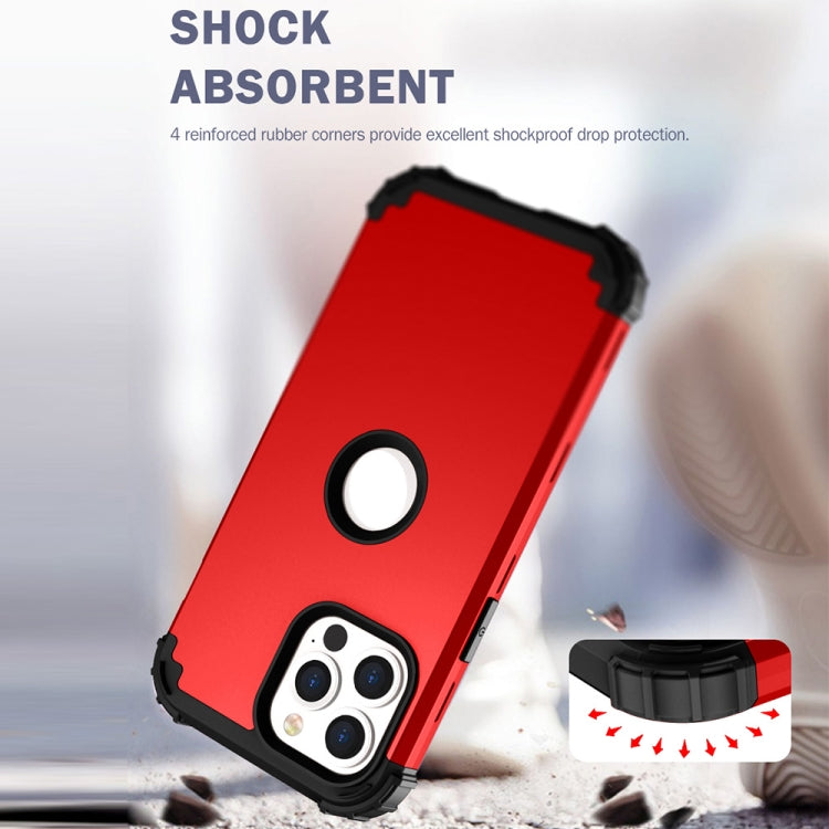 For iPhone 13 Pro Max 3 in 1 Shockproof PC + Silicone Protective Case